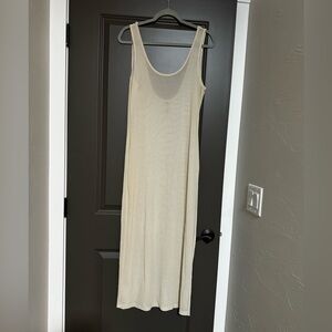 Cream Shimmer Maxi Dress